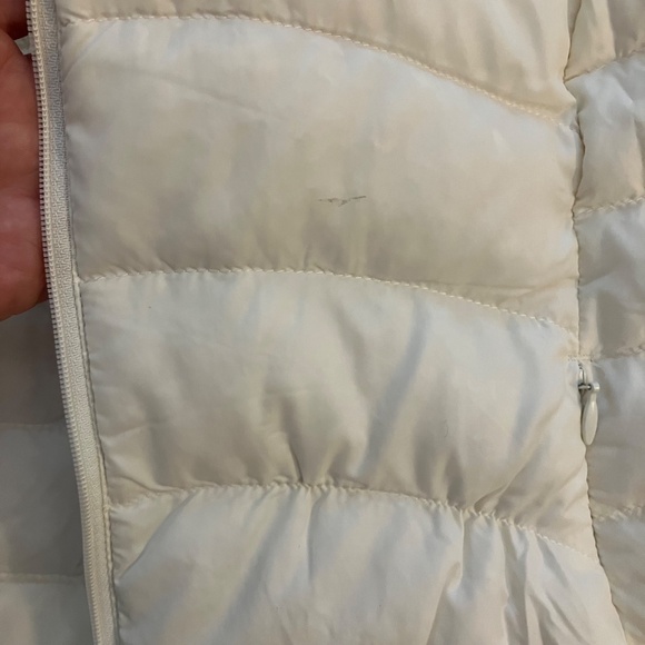 Uniqlo Women's XS Packable Feather Down Jacket Cream Off White Puffer Coat - Picture 7 of 8